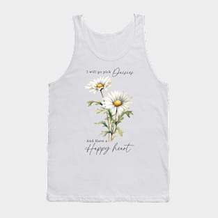 Daisy Flower & Quotation Tank Top